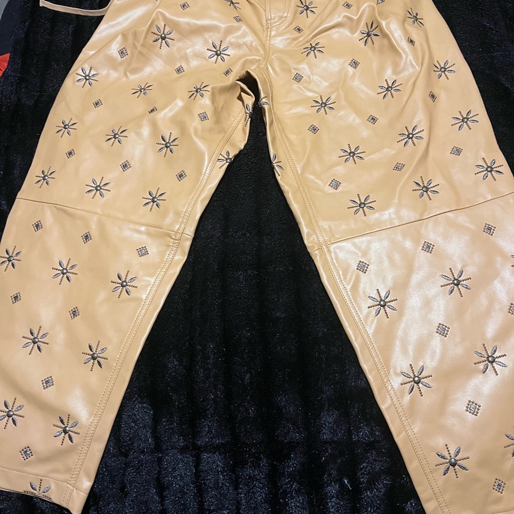 Free people faux leather studded pants